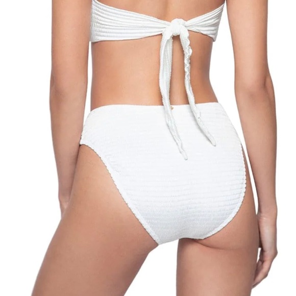 FINAL PRICE NWT Pilyq Hillary High Waist Bikini Bottoms in Pure White Size Small - Picture 4 of 7
